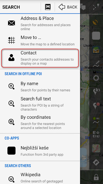 Contacts for Locus Map