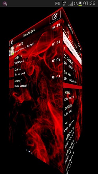 Red Smoke Theme GO SMS PRO