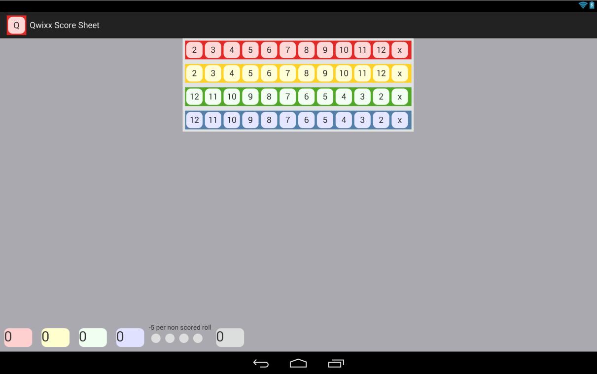 Qwixx Score Sheet