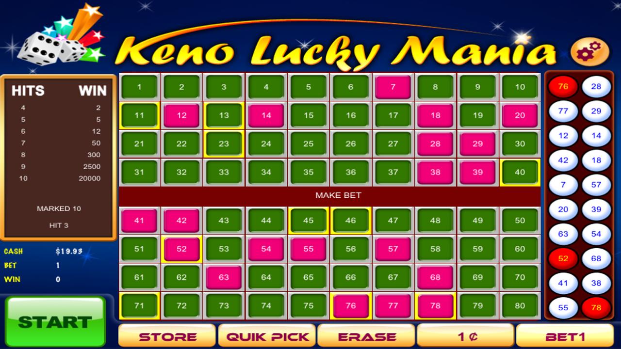 Daily Keno Results & Numbers