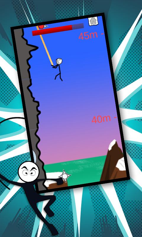 Rappelling Stickman Rock Climb