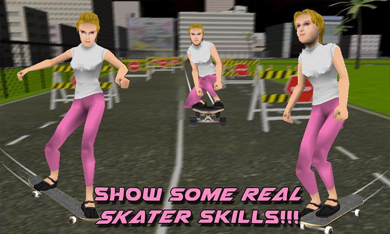 Crazy skater girl skateboard