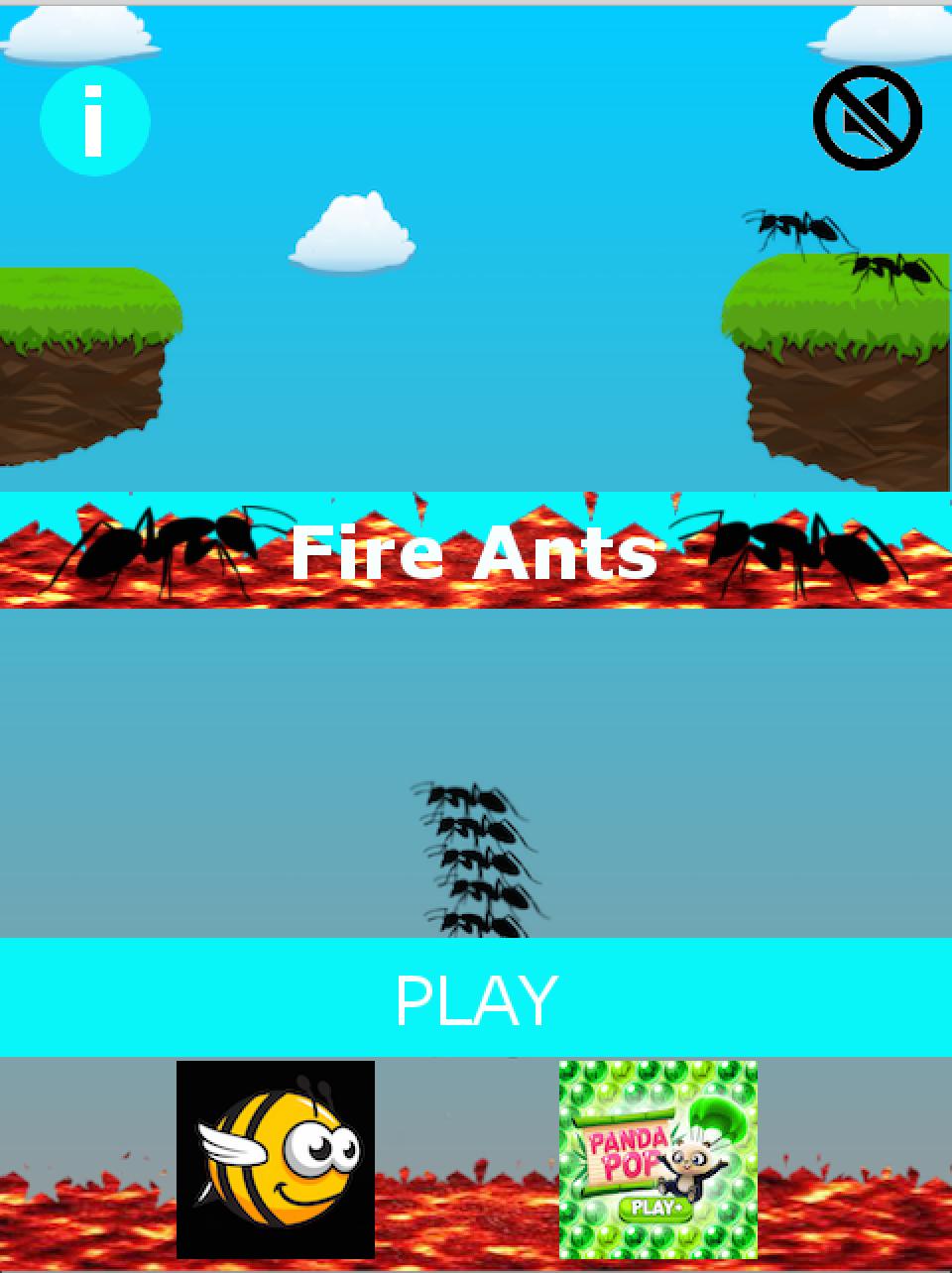 Fire Ants stacked towers game