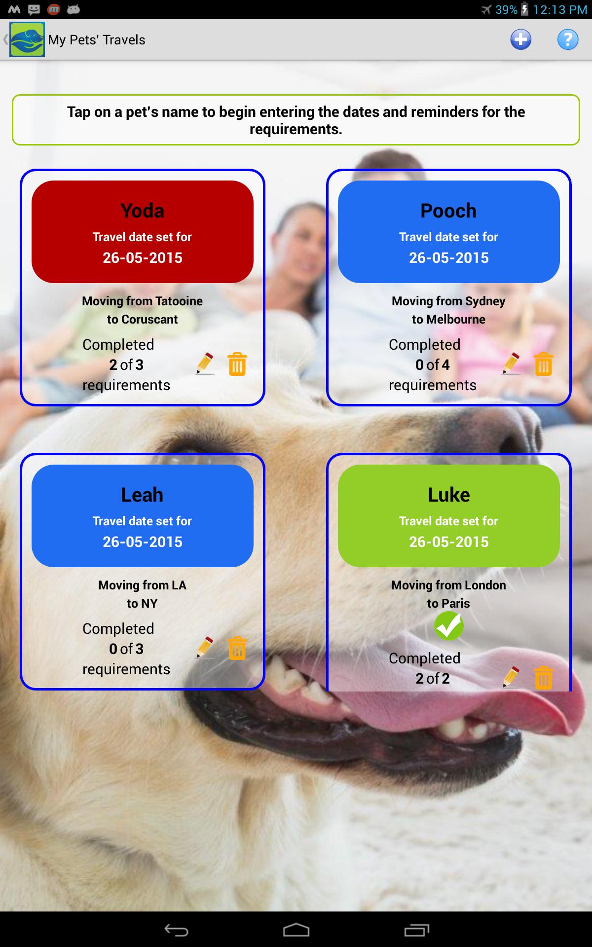 Pet Travel Checklist App