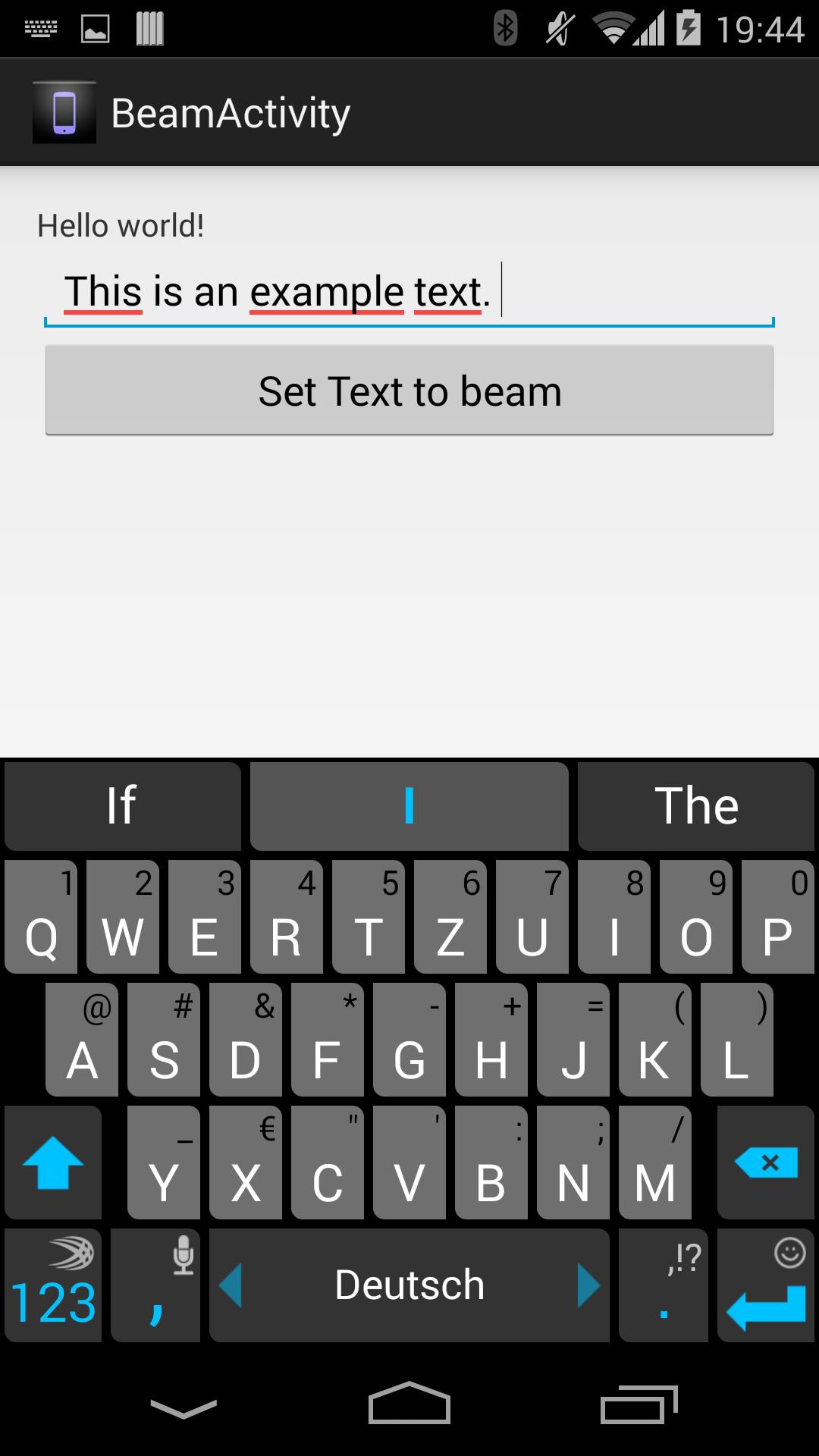 Example for Android Beam