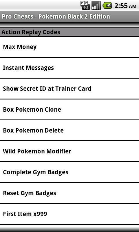 Pro Cheats Pokemon Black 2 Edn