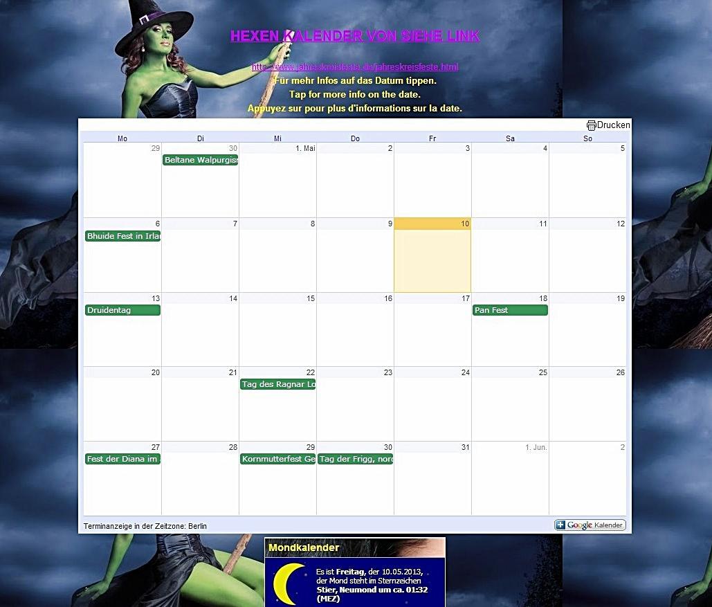 Witch Calendar