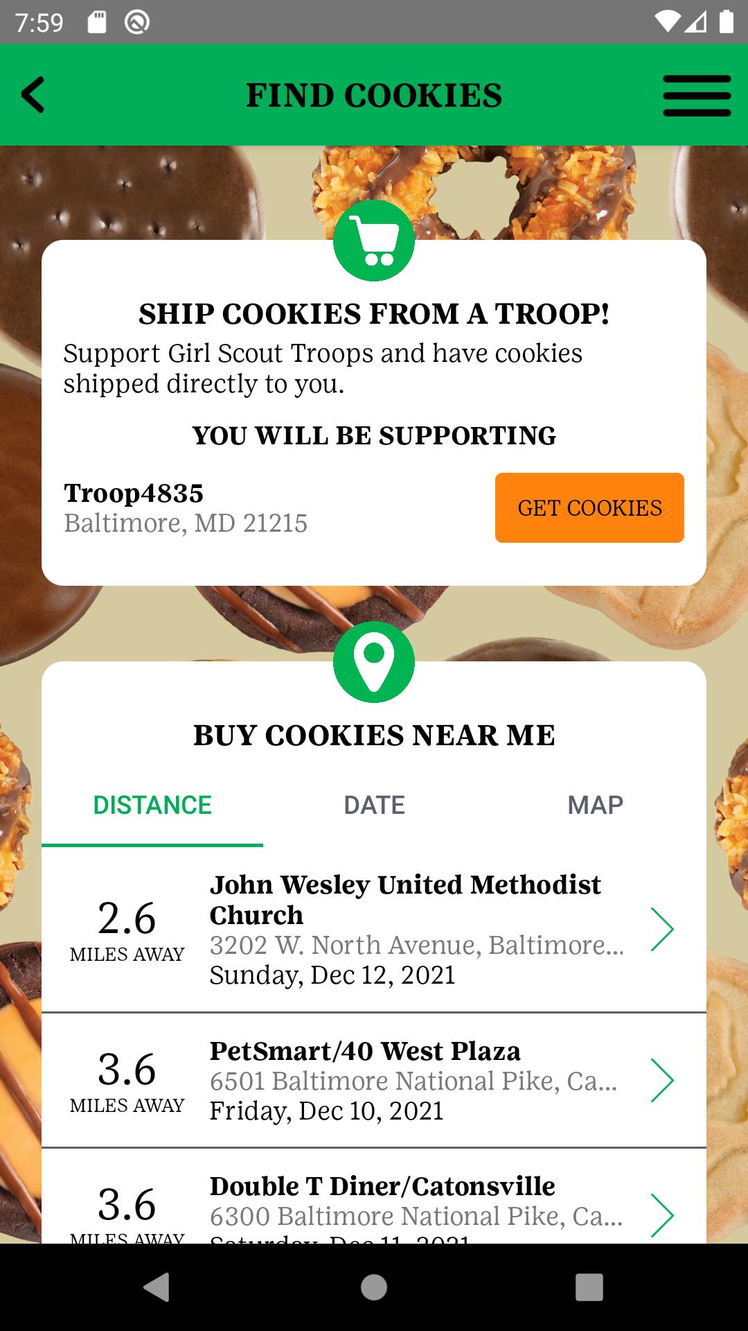 Girl Scout Cookie Finder