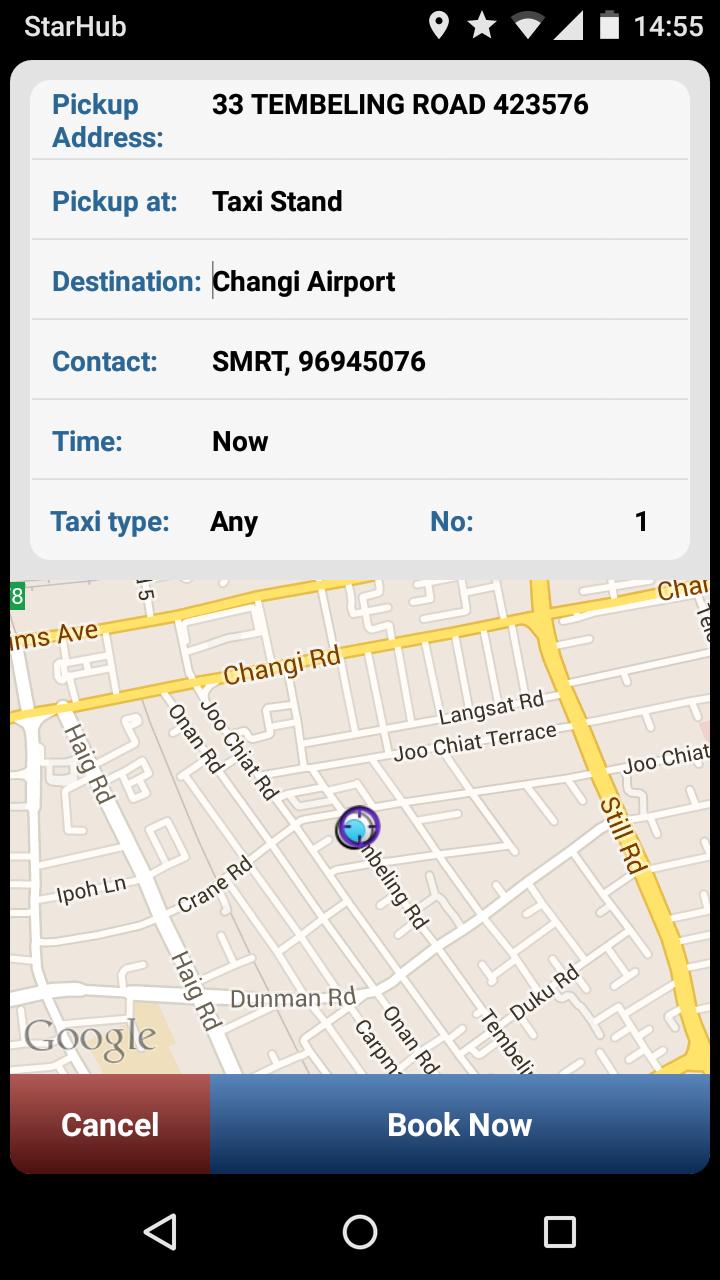 SMRT Book a Taxi