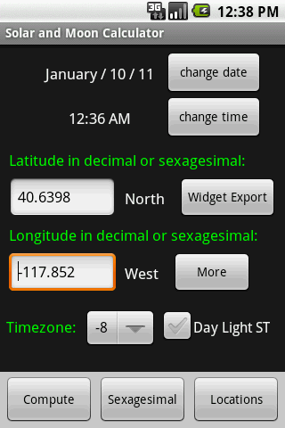 Solar and Moon Calculator