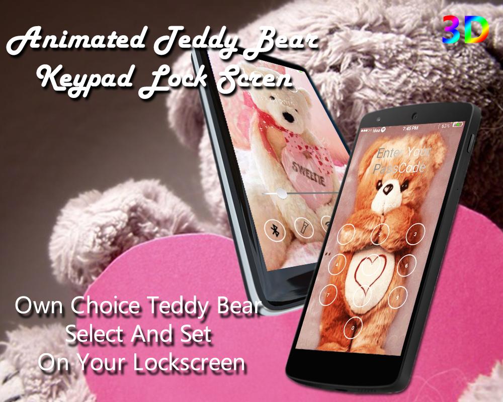 Teddy Bear Keypad lock Screen