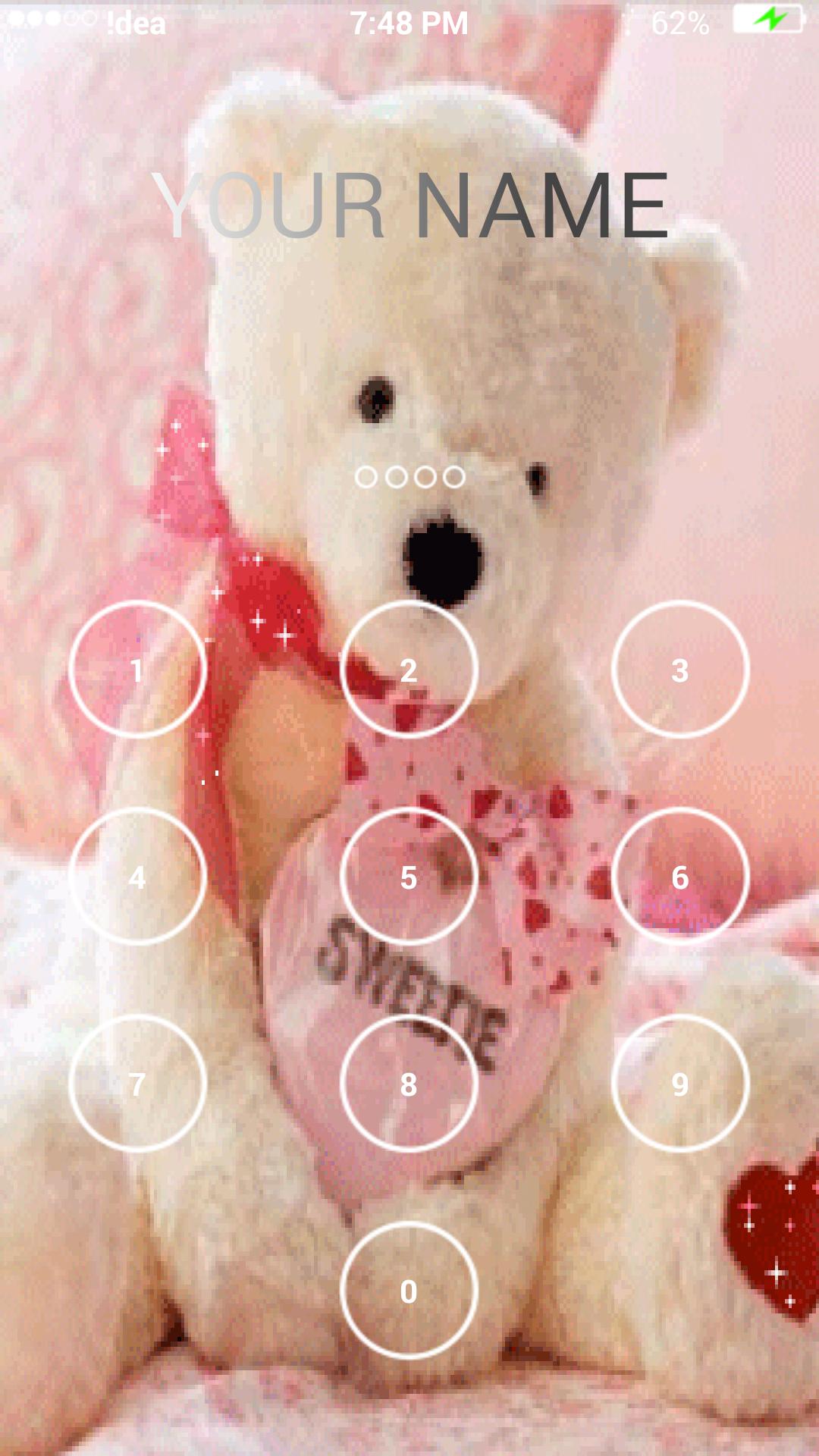 Teddy Bear Keypad lock Screen