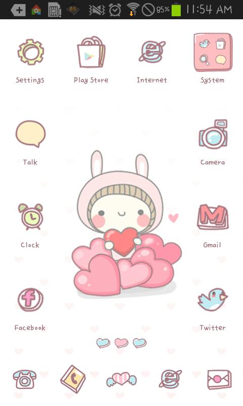 BeBe Heart go launcher theme