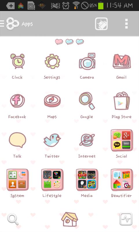 BeBe Heart go launcher theme