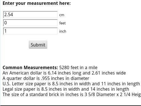 Inch/cm/Foot Conversion