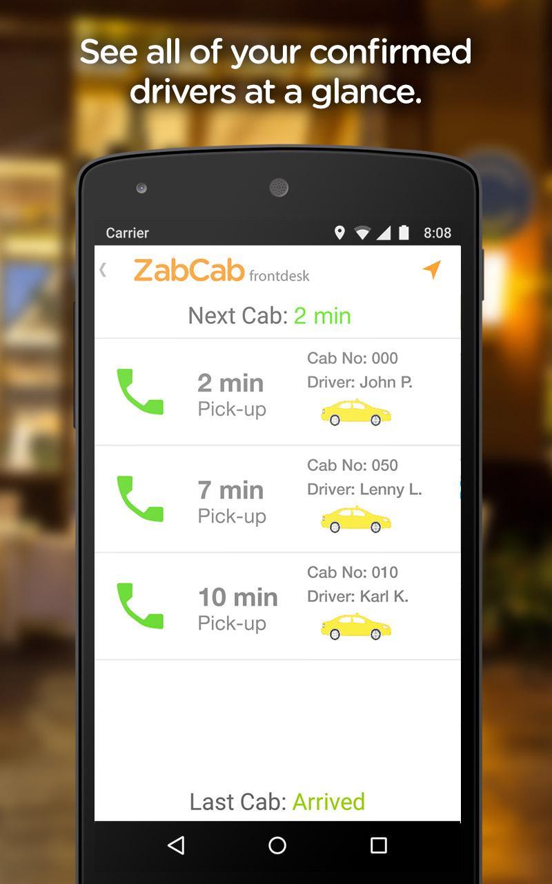 ZabCab Front Desk