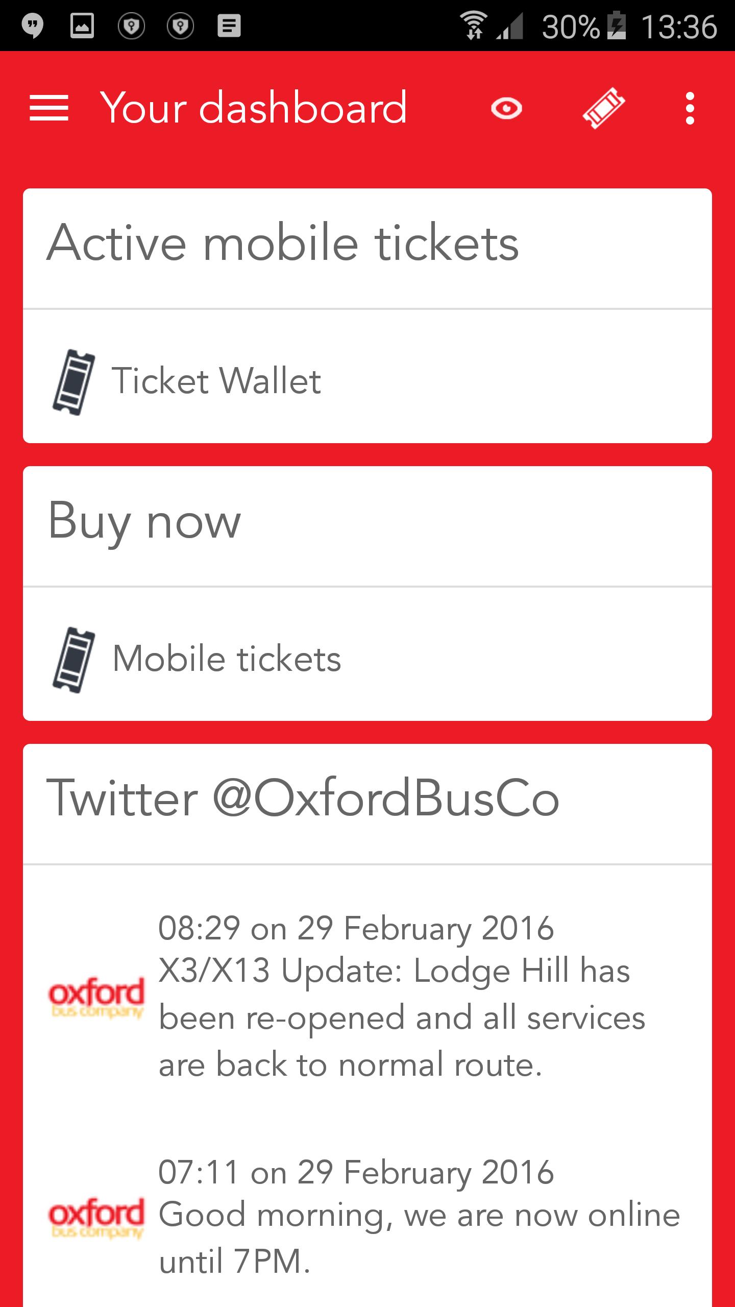 Oxford Bus and X90 m-Tickets