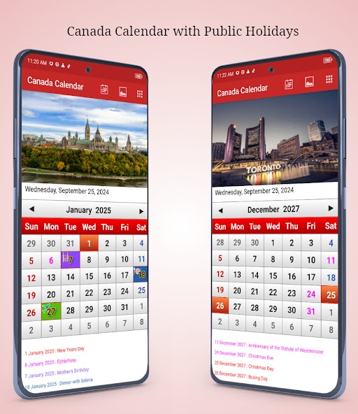 Canada Calendar 2025