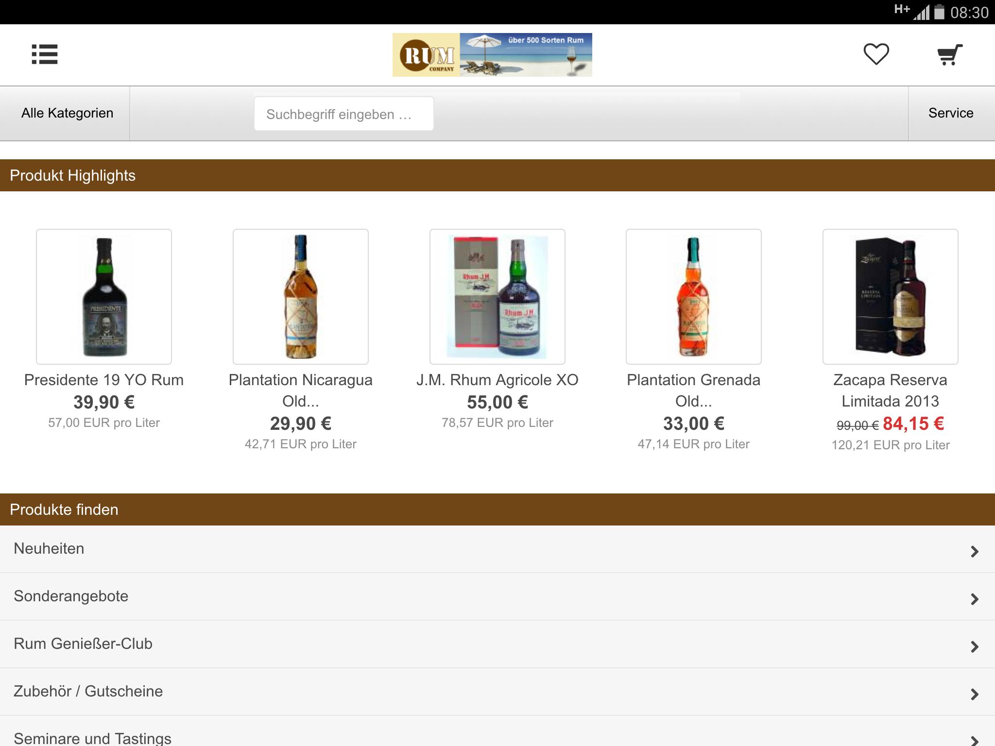 Rum Company Onlineshop