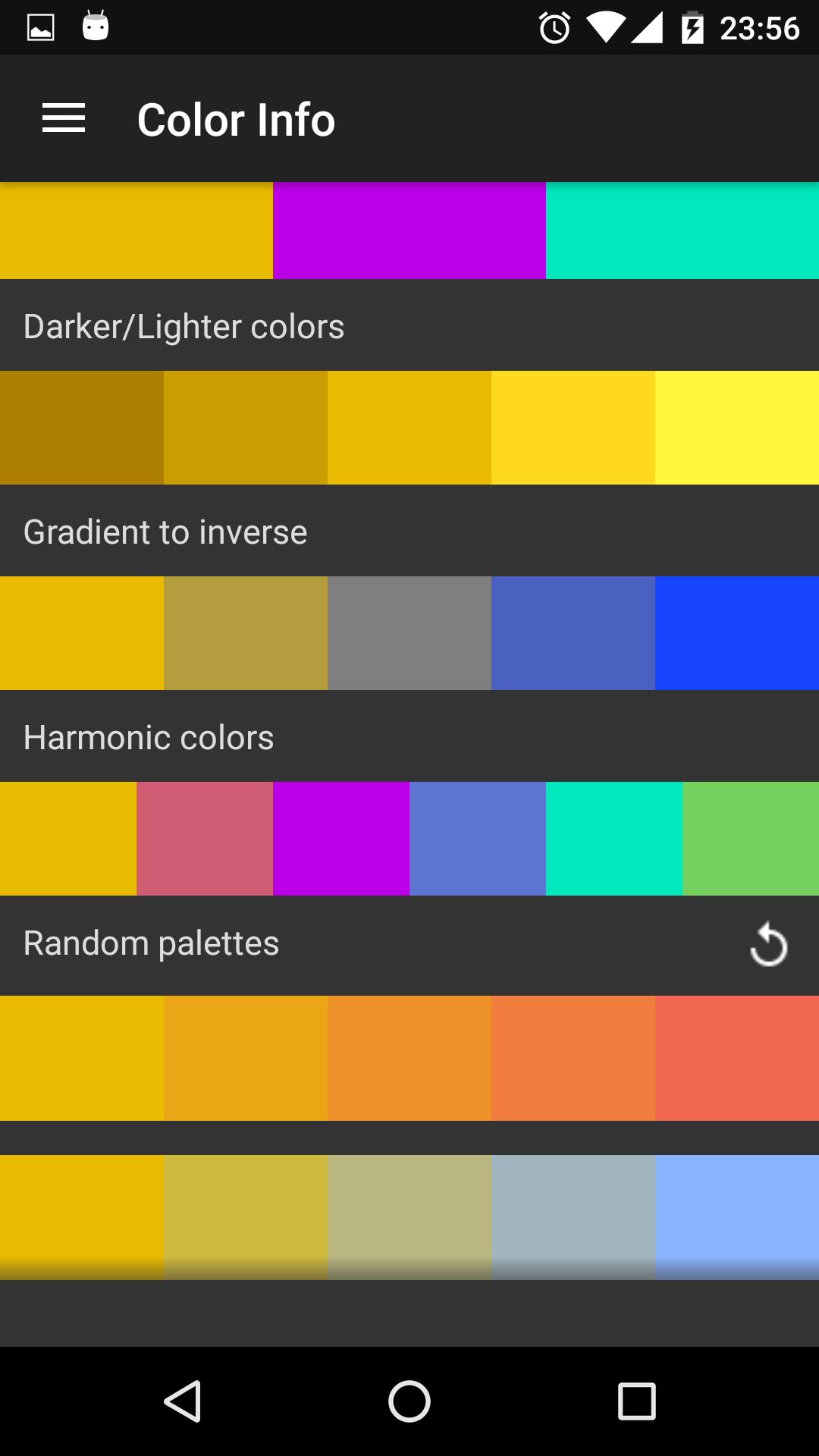 Color Reference. Colors, palet