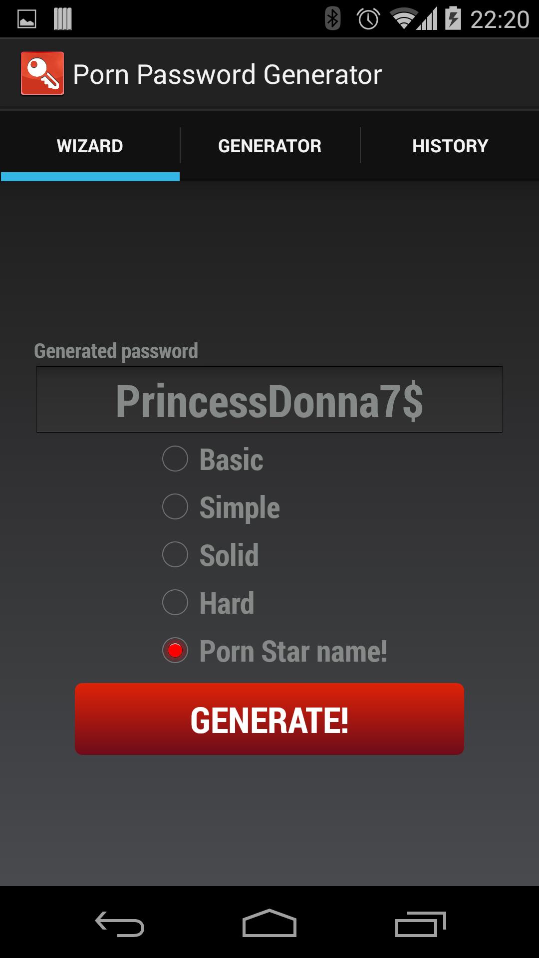 Porn Star Password Generator