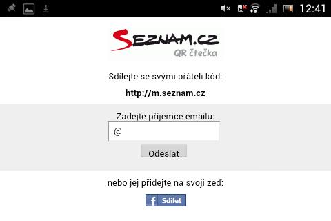 Seznam.cz qr reader