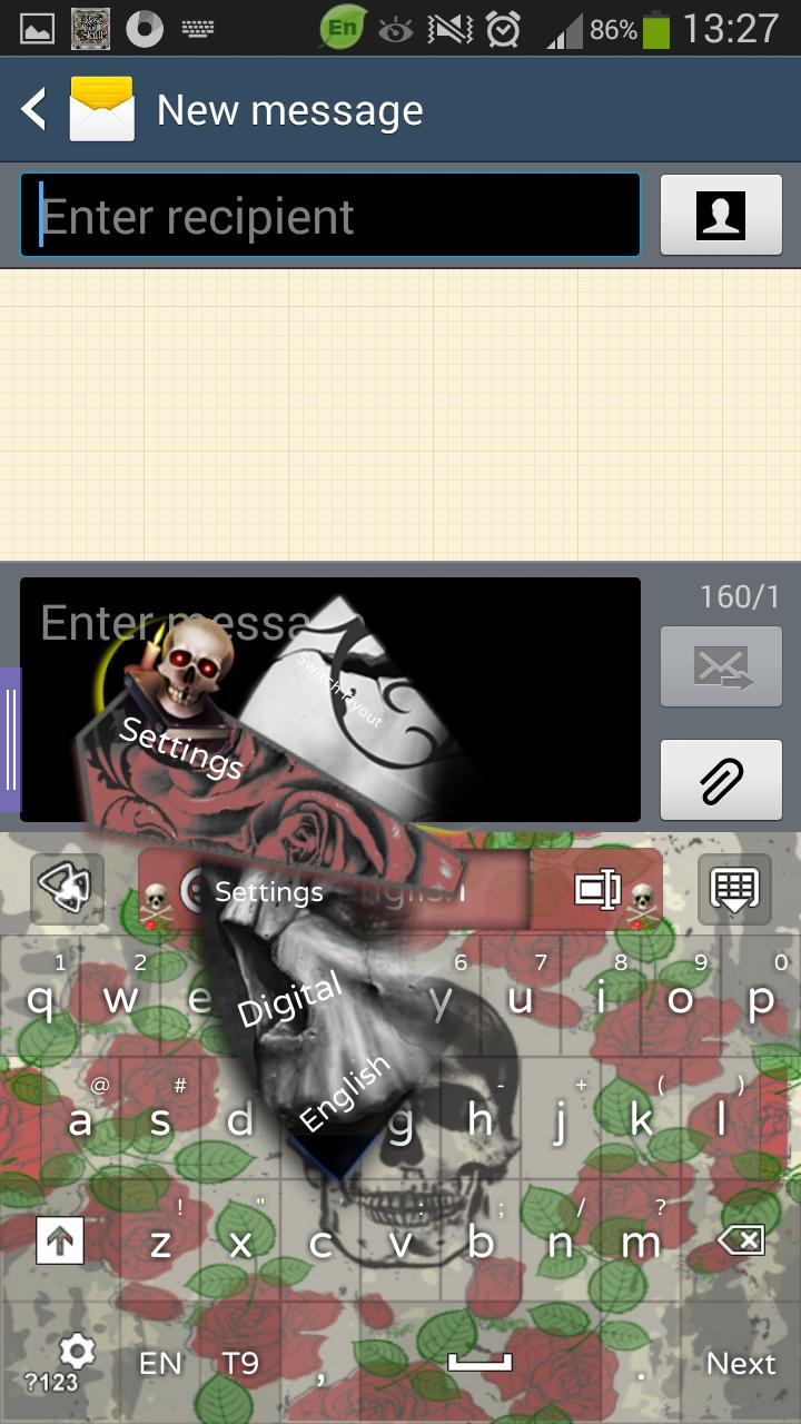 GO Keyboard Rose Skull