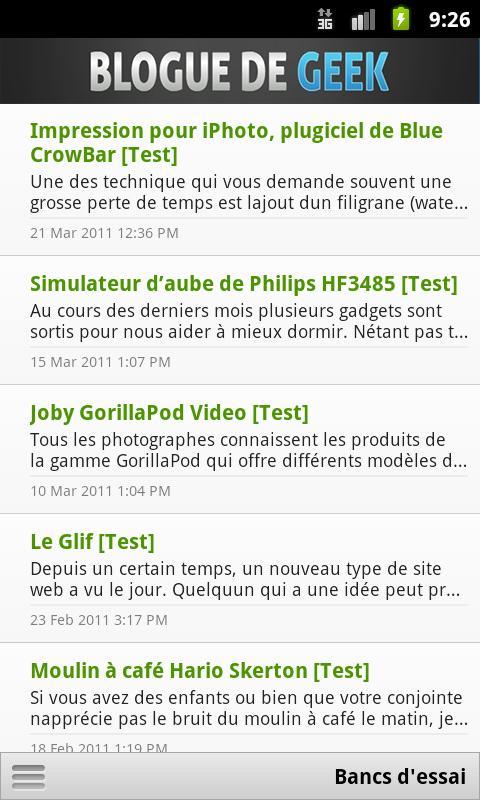 Blogue de Geek Mobile