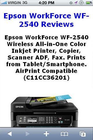 WF2540 Inkjet Printer Reviews