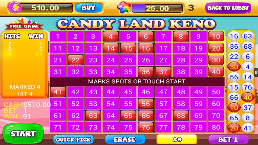 Free Keno Games - Candy Bonus