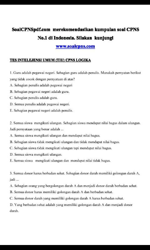 Rangkuman Soal CPNS 2014