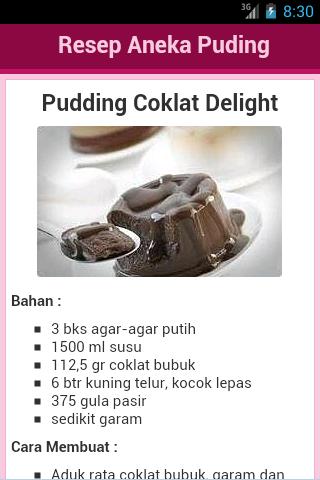 Resep Puding