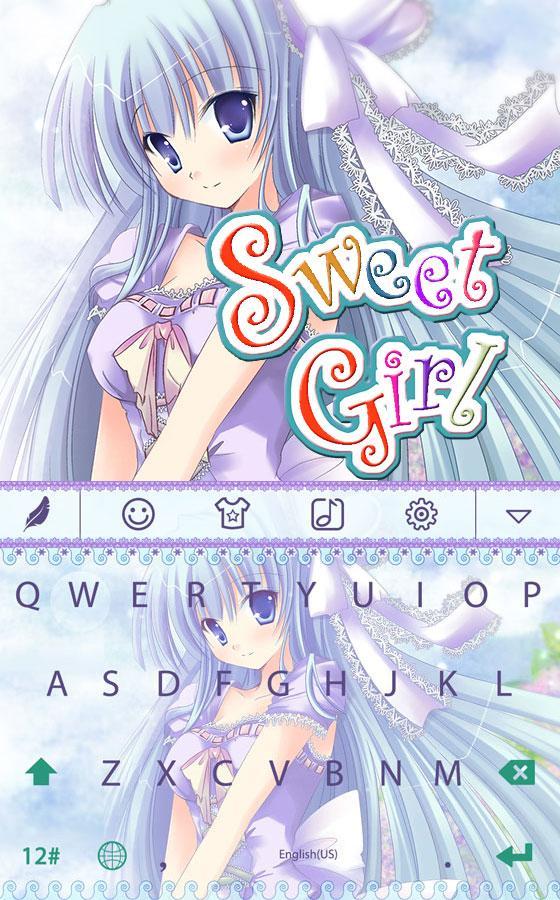 Sweet girl emoji keyboard