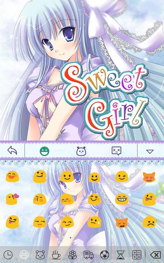 Sweet girl emoji keyboard