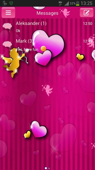 lovely Pink Theme GO SMS Pro