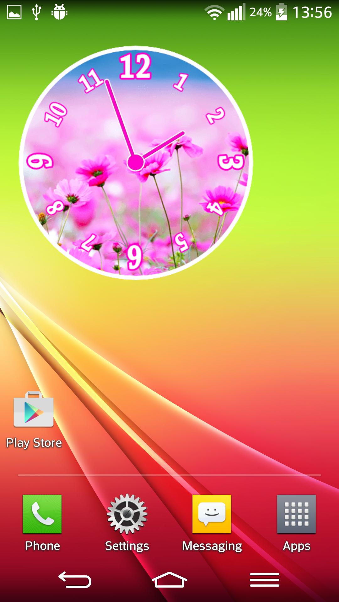 Pink Clock Widget