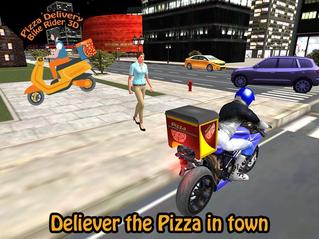 Pizza Delivery Bike Rider 3D