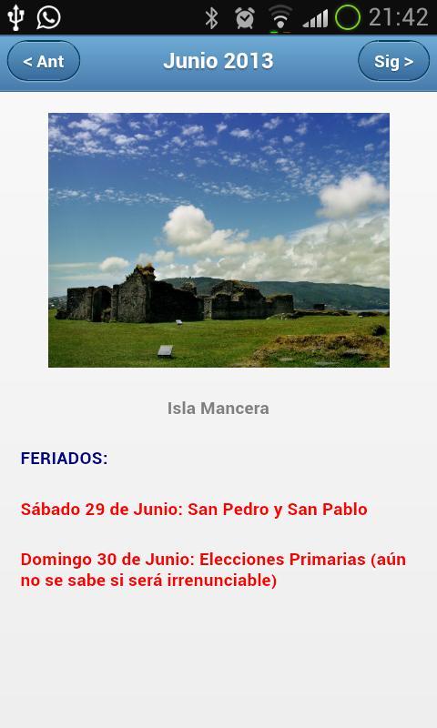 Feriados Chile 2015 Calendario