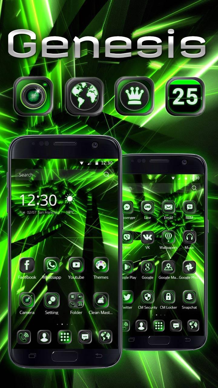 Neon Green Theme Tech Launcher