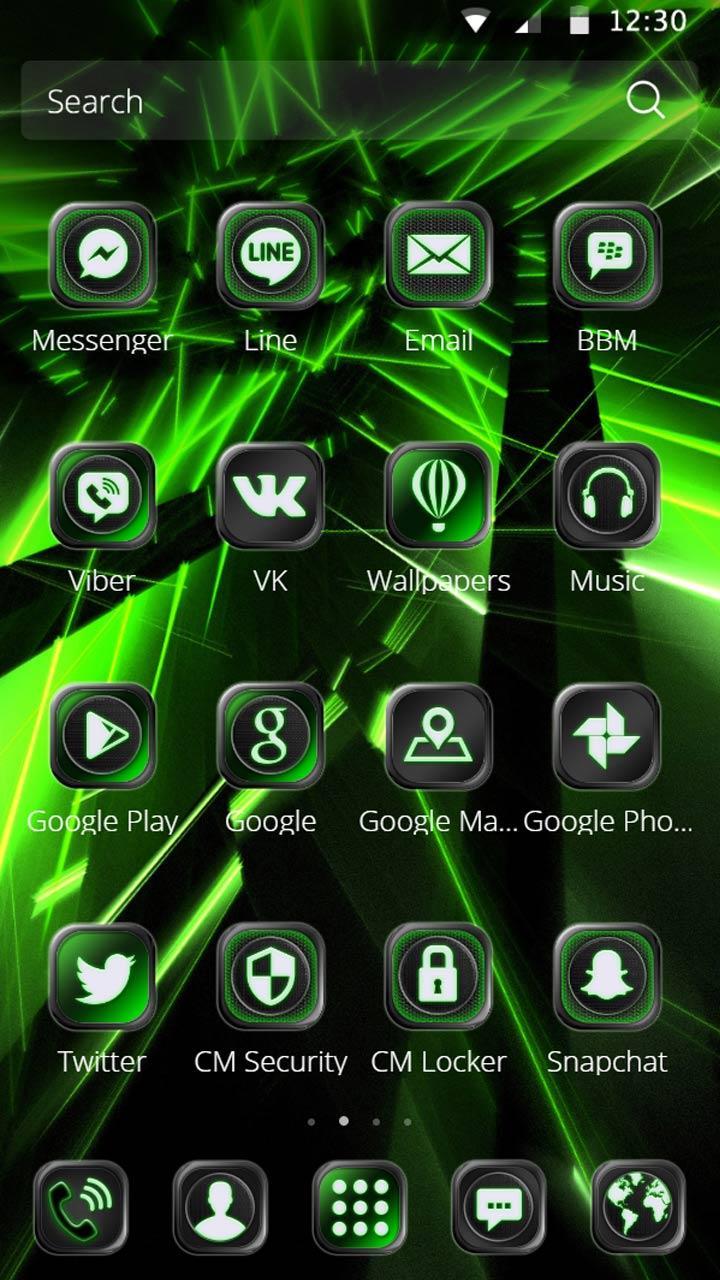 Neon Green Theme Tech Launcher