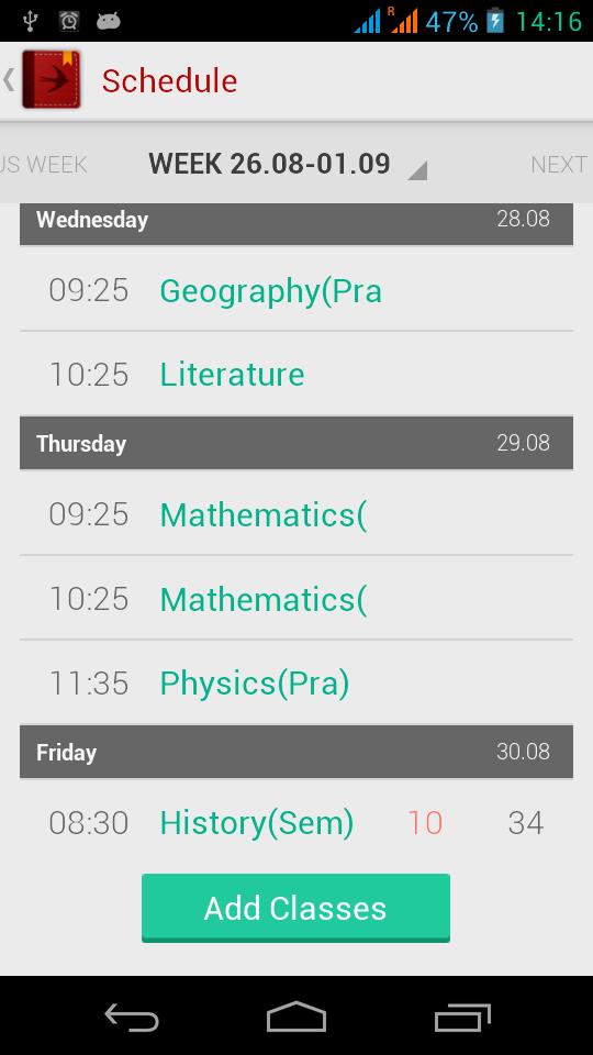 Diary (Timetable)