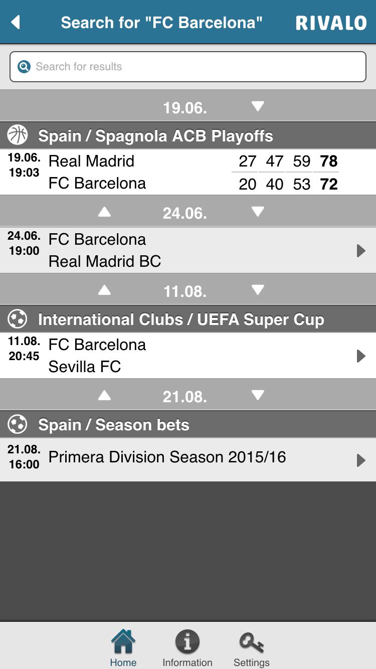 Rivalo Livescore