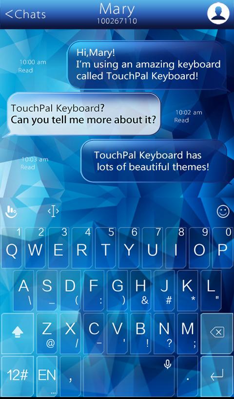 TouchPal Icy Blue Theme