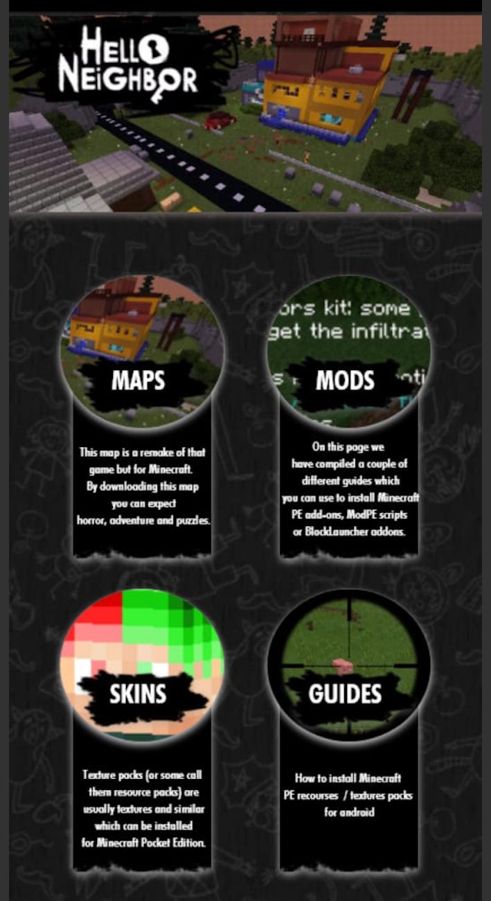 Map for MCPE, Hello Neighbor,Addon for Skins