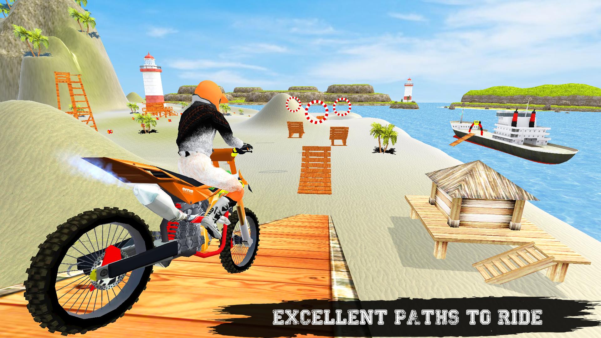 Beach Bike Ramp Stunts Racing