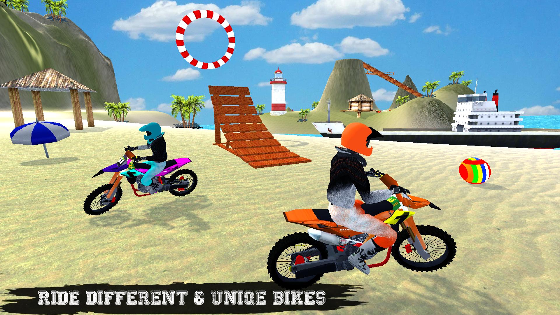 Beach Bike Ramp Stunts Racing