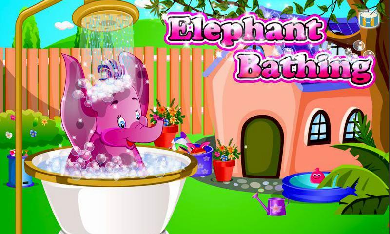Elephant Bathing Girl Game
