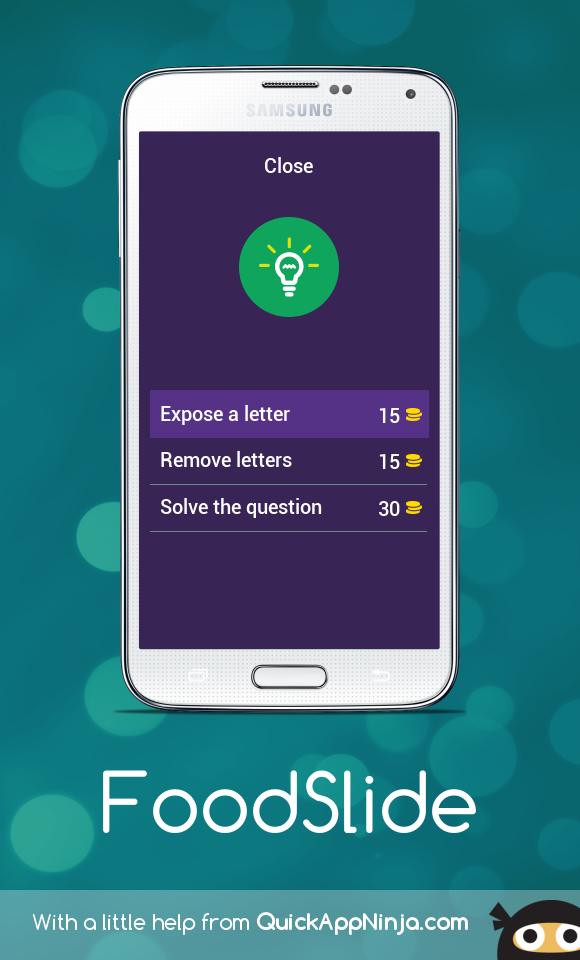 Slide and Guess words : food