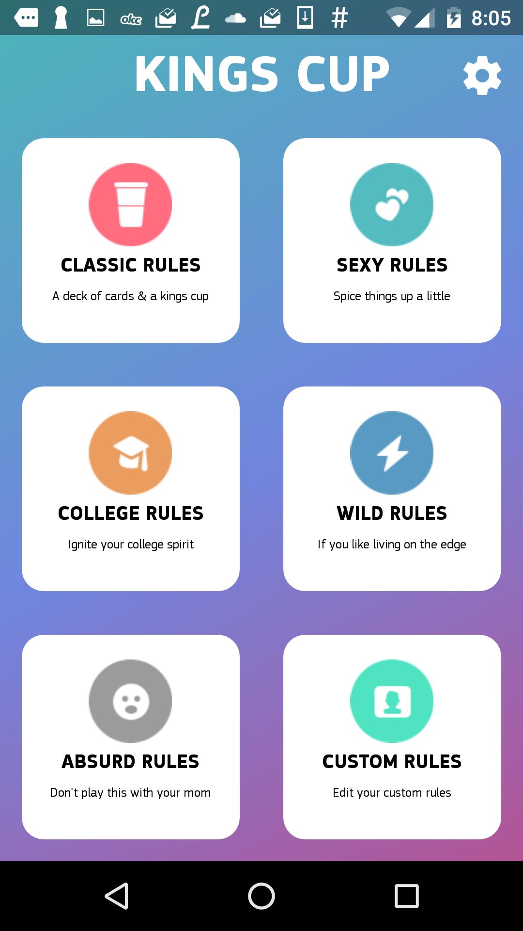 King's Cup Drinking Game (aka circle of death)