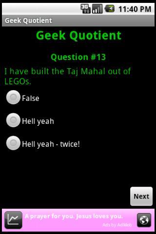 Geek Quotient Test